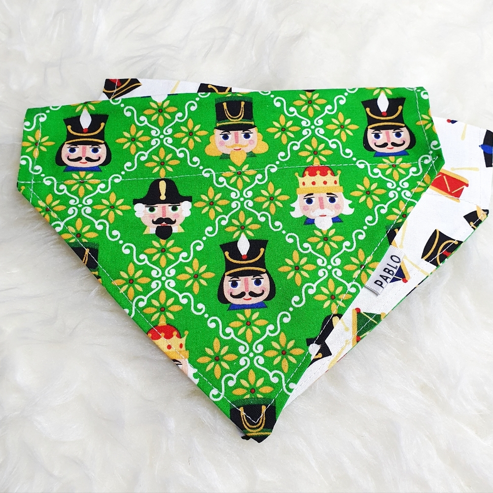 🐶 5 for $15 * Pablo Christmas Nutcracker Reversible Dog Bandana